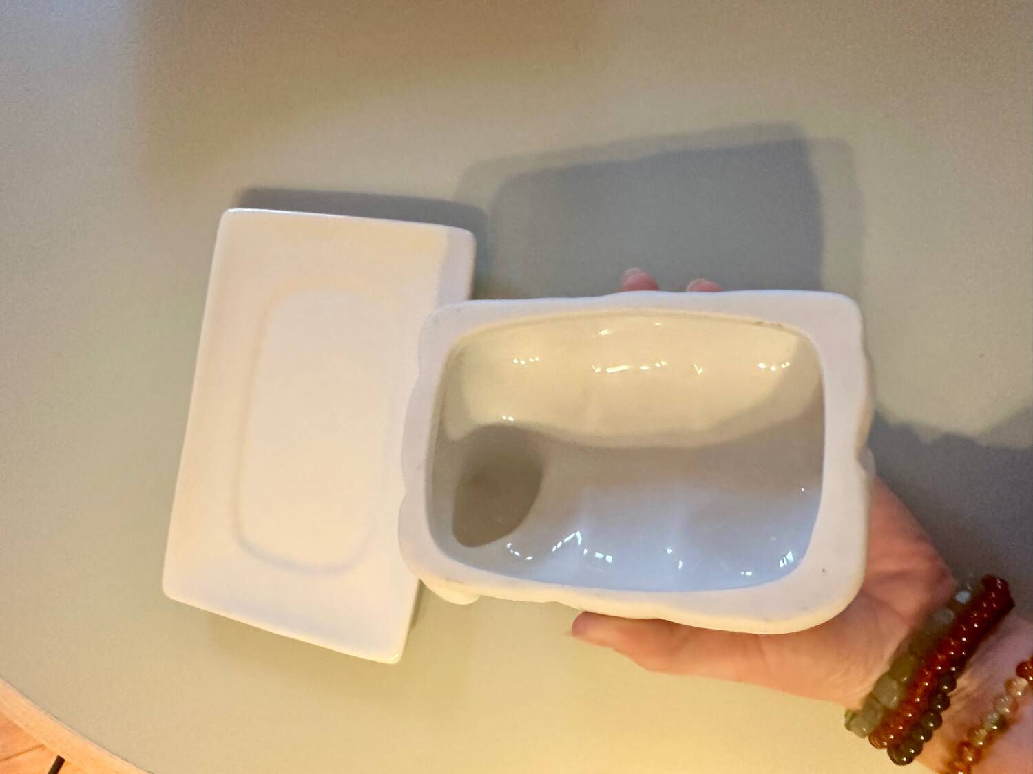 Vintage cow ceramic butter dish