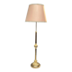 Baroque-style floor lamp in solid gilded bronze decorated with crystal pendants.