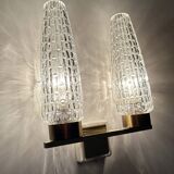 Vintage Glass & Brass Wall Light