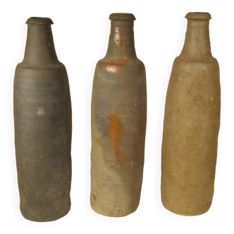 Set of three stoneware bottles