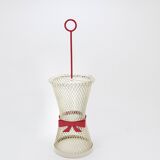 Bow tie umbrella stand in the style of Mathieu Matégot, mid-century, metal, France, 1950s.