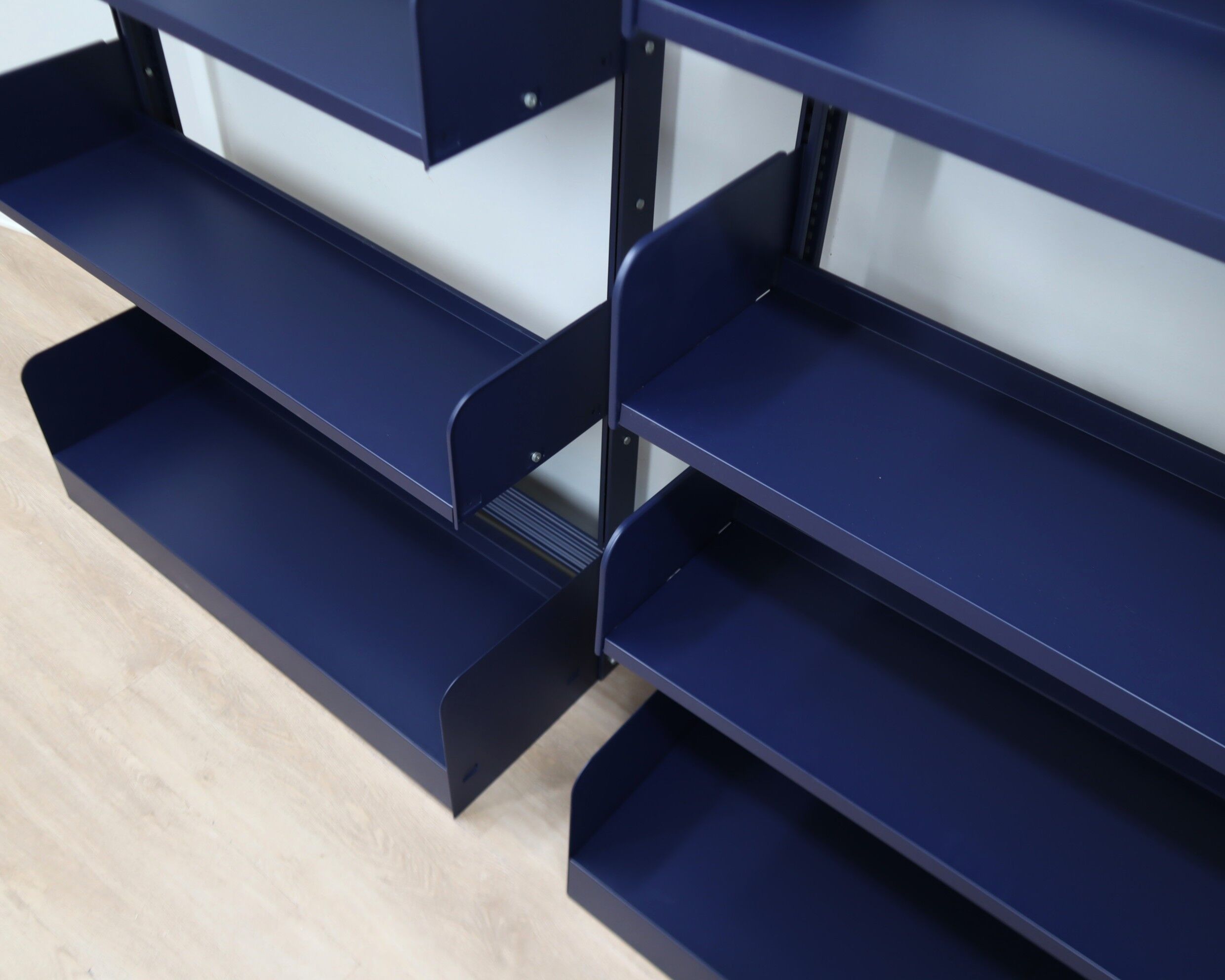Restored Congresso modular metal bookcases LIPS VAGO 1970s, set of 2