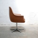 Vintage swivel desk chair in imitation leather