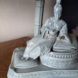 2 enamelled porcelain lamps