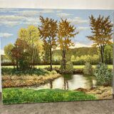 Green landscape signed in 2012