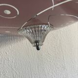 Vintage 1950s pink glass dome ceiling light - 39 x 40 cm