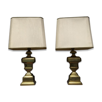 Paire de lampes en bronze XXème