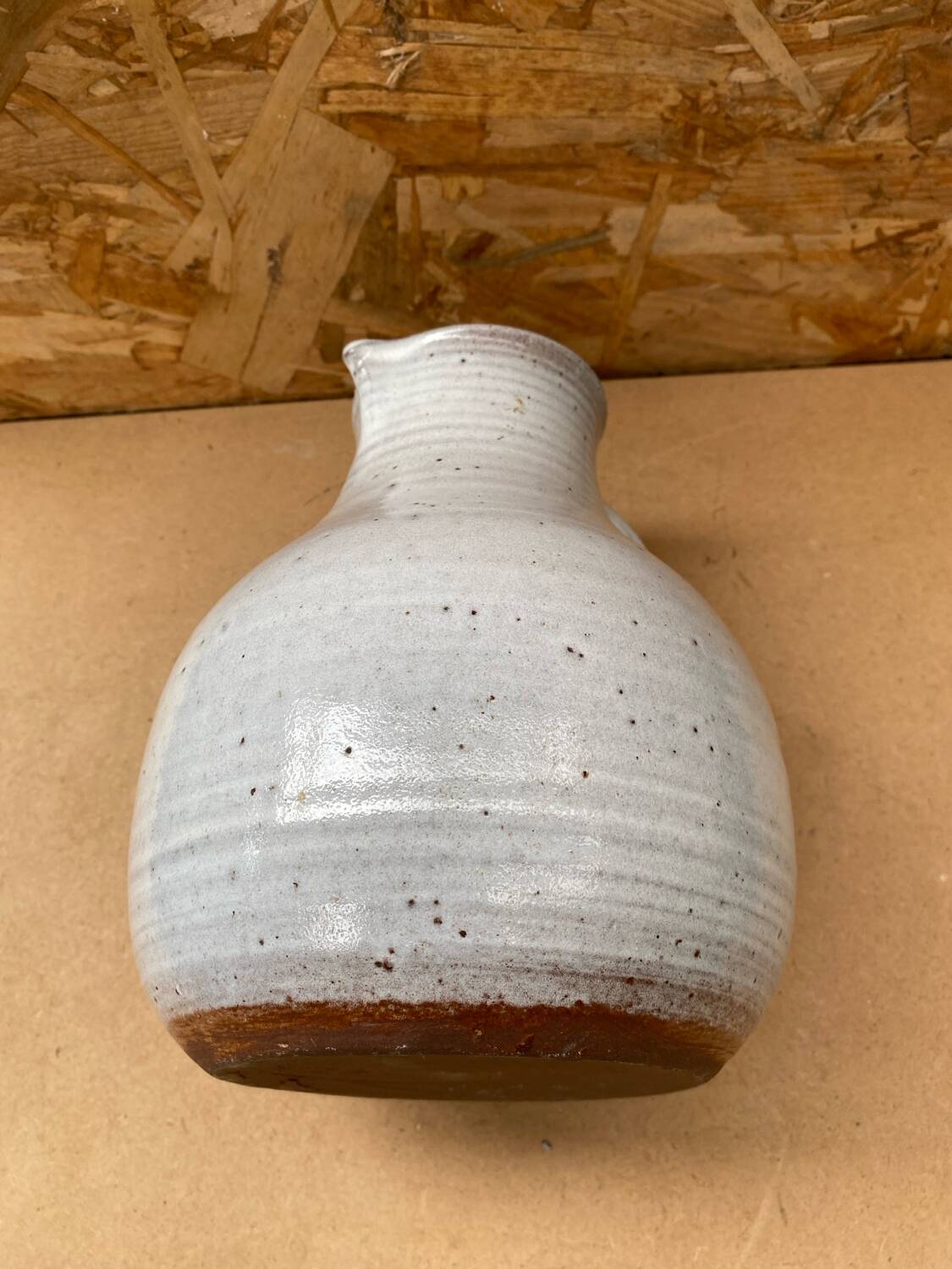 Antique jeanne & norbert pierlot pitcher in vintage grey enameled stoneware