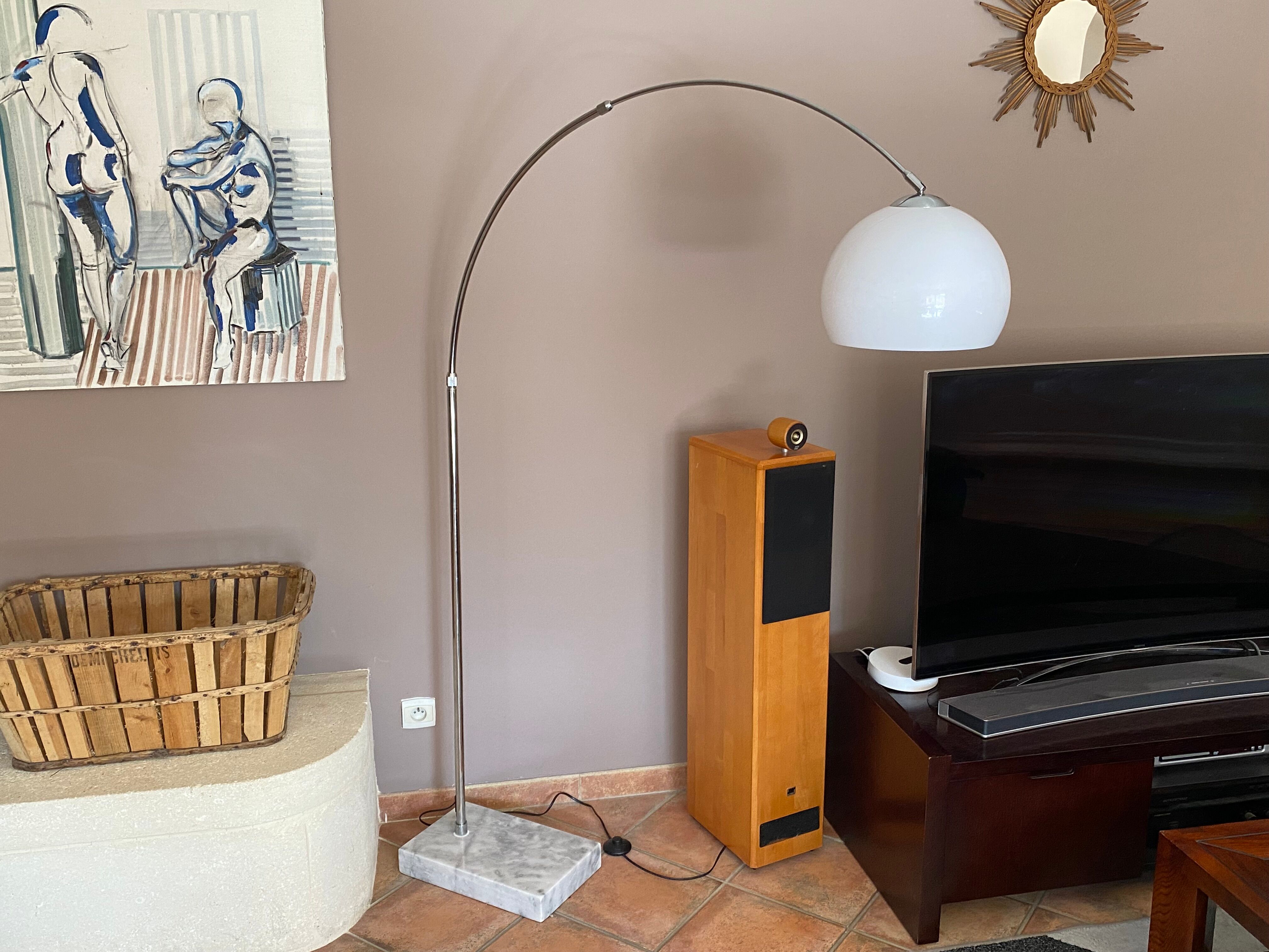 Arc floor lamp, 1970, marble foot