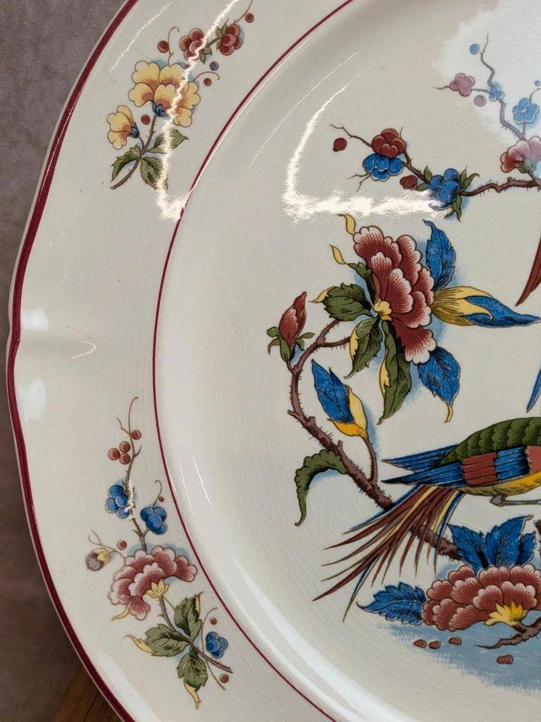 Large round plate Villeroy & Boch Phoenix – Ironstone – 33.5 cm – Exotic birds