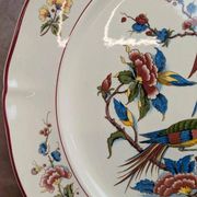 Grand plat rond Villeroy & Boch Phoenix – Terre de fer – 33,5 cm – Oiseaux exotiques