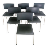 Set of six Sparta leather chairs by Christoph Hindermann for Dietiker, 1990s.