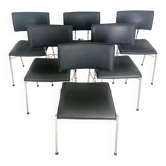 Ensemble de six chaises Sparta en cuir par Christoph Hindermann pour Dietiker années 1990