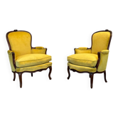 Paire de grandes bergères Louis XV, estampille de François Foliot reçu maît