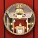 Rare round wall mirror in wood and gilded plaster – Ø 80 cm – 1950s