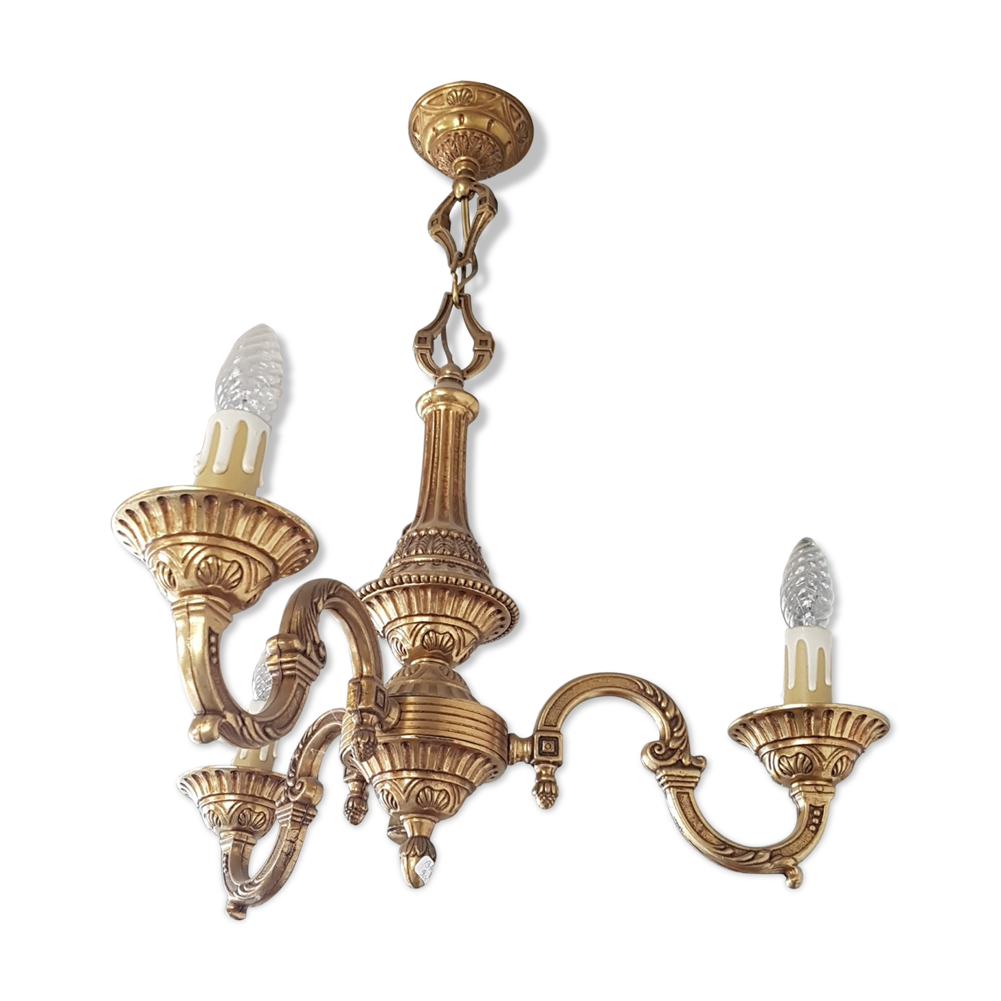 Golden bronze chandelier