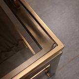 Table basse Guy Lefevre en acier et bronze