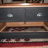 Professional style furniture, matt black raw wood chest of drawers