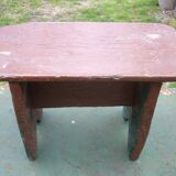 Vintage brutalist farmhouse stool bench