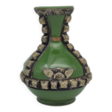 Antique green glazed ceramic vase with relief decoration – Europe