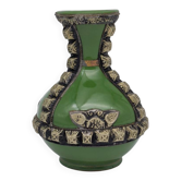 Antique green glazed ceramic vase with relief decoration – Europe