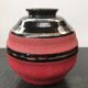 Ancient vase ball art deco glass opalin black - deco red vintage