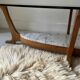 Table basse en verre marbre et bois, Hugues Poignant 1970