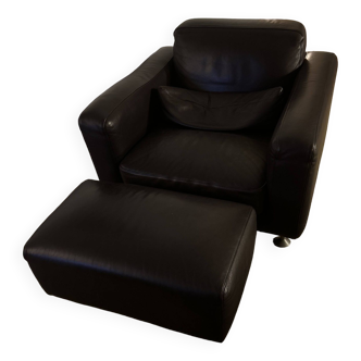 Cinna armchair dark aubergine leather