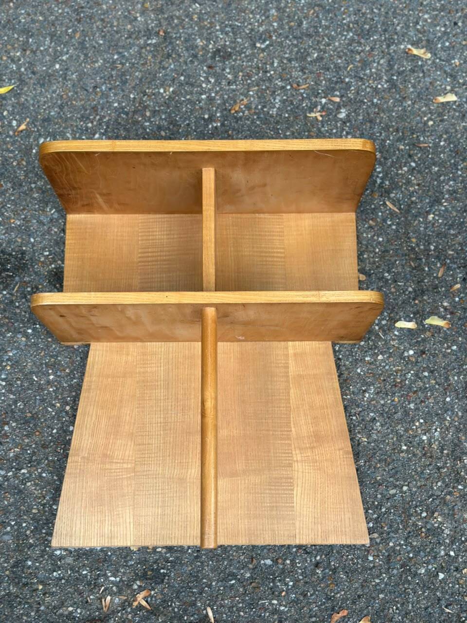 Asymmetrical Mid Century Modern bedside tables oak 1960