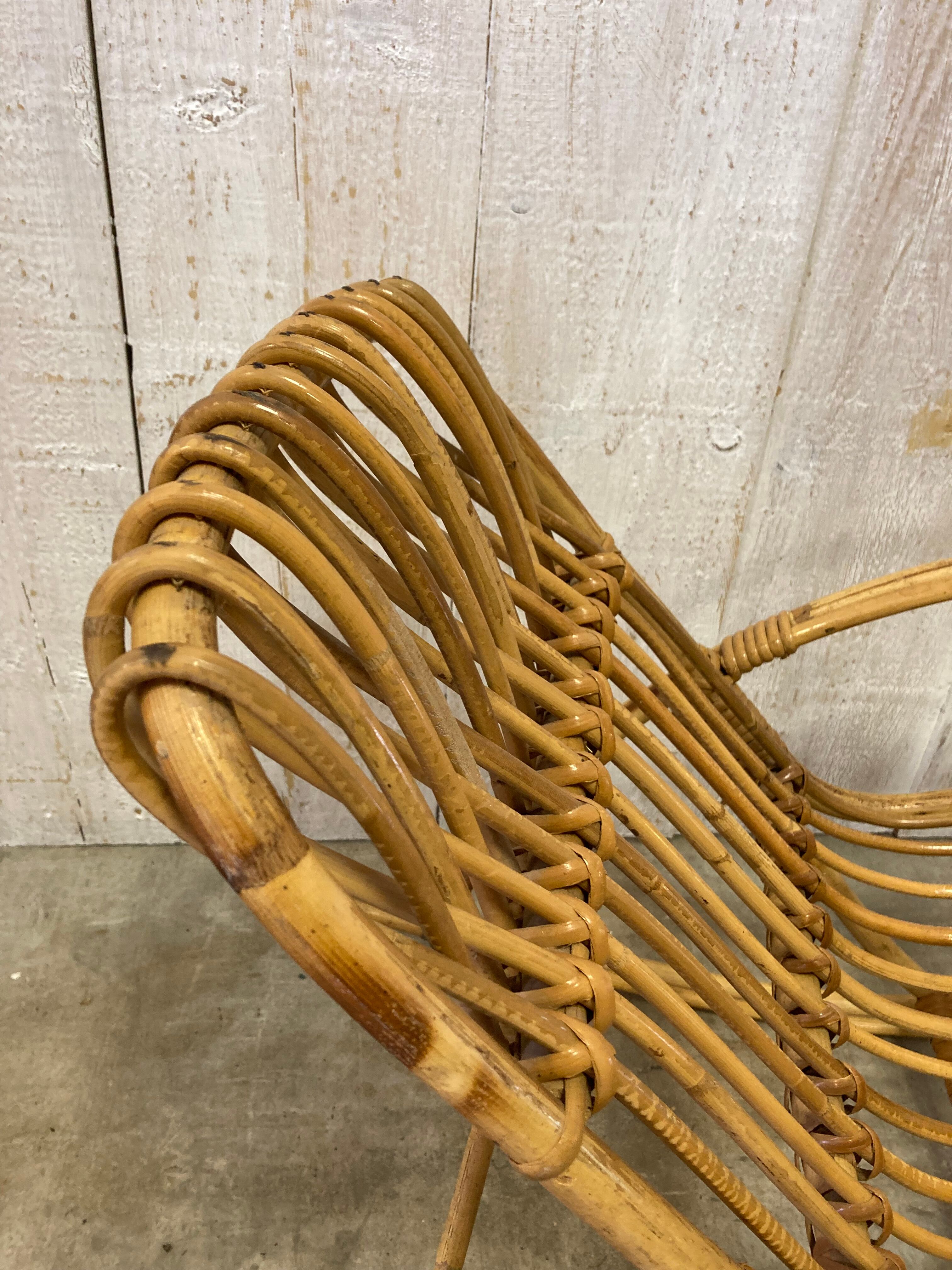 Vintage rattan rocking chair