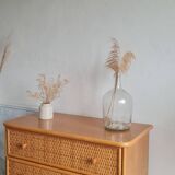 Vintage rattan chest of drawers