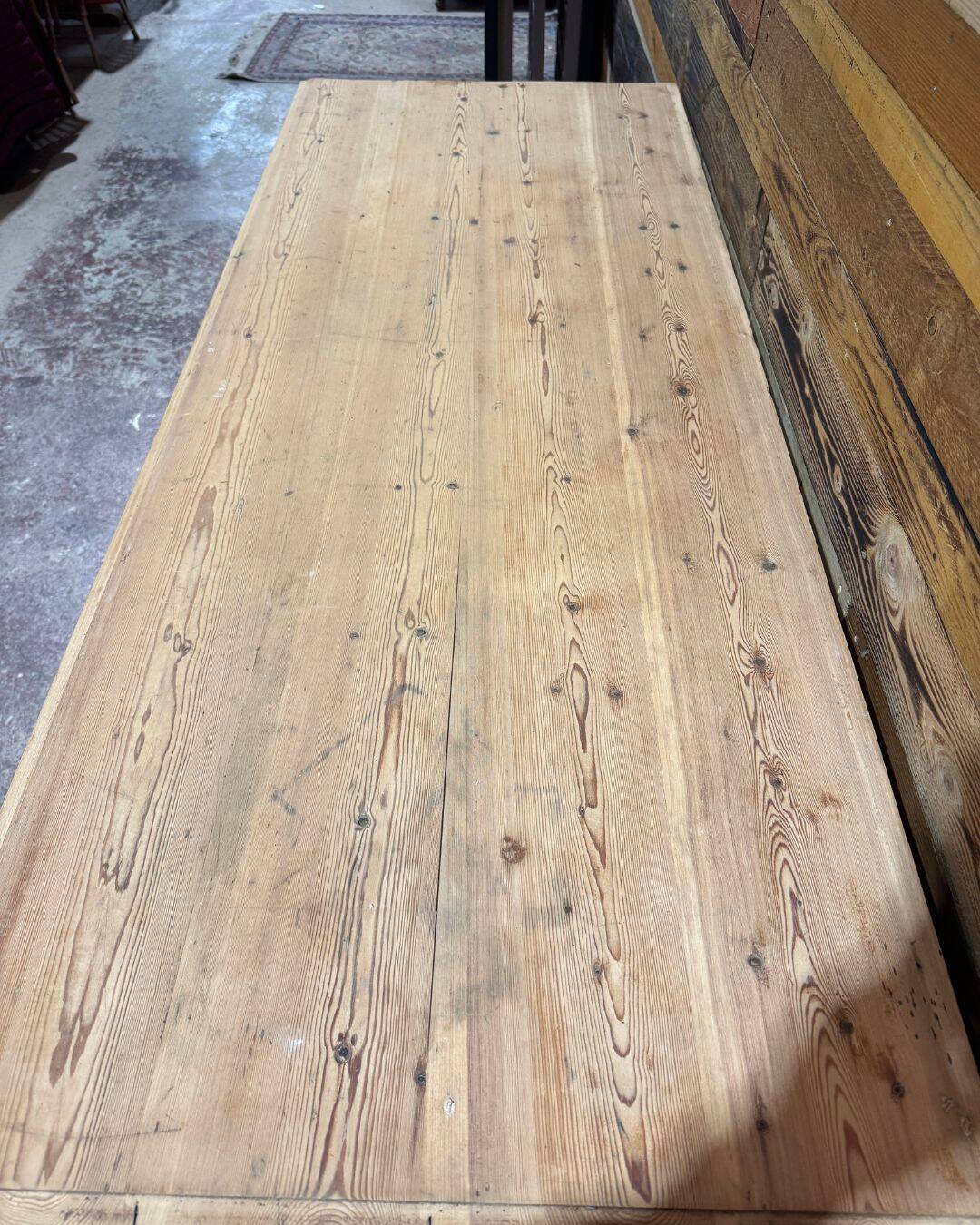 Old haberdashery counter in pitch pine - Restored & Sandblasted