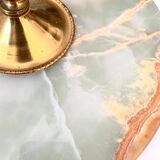 Brass and onyx marble floor lamp