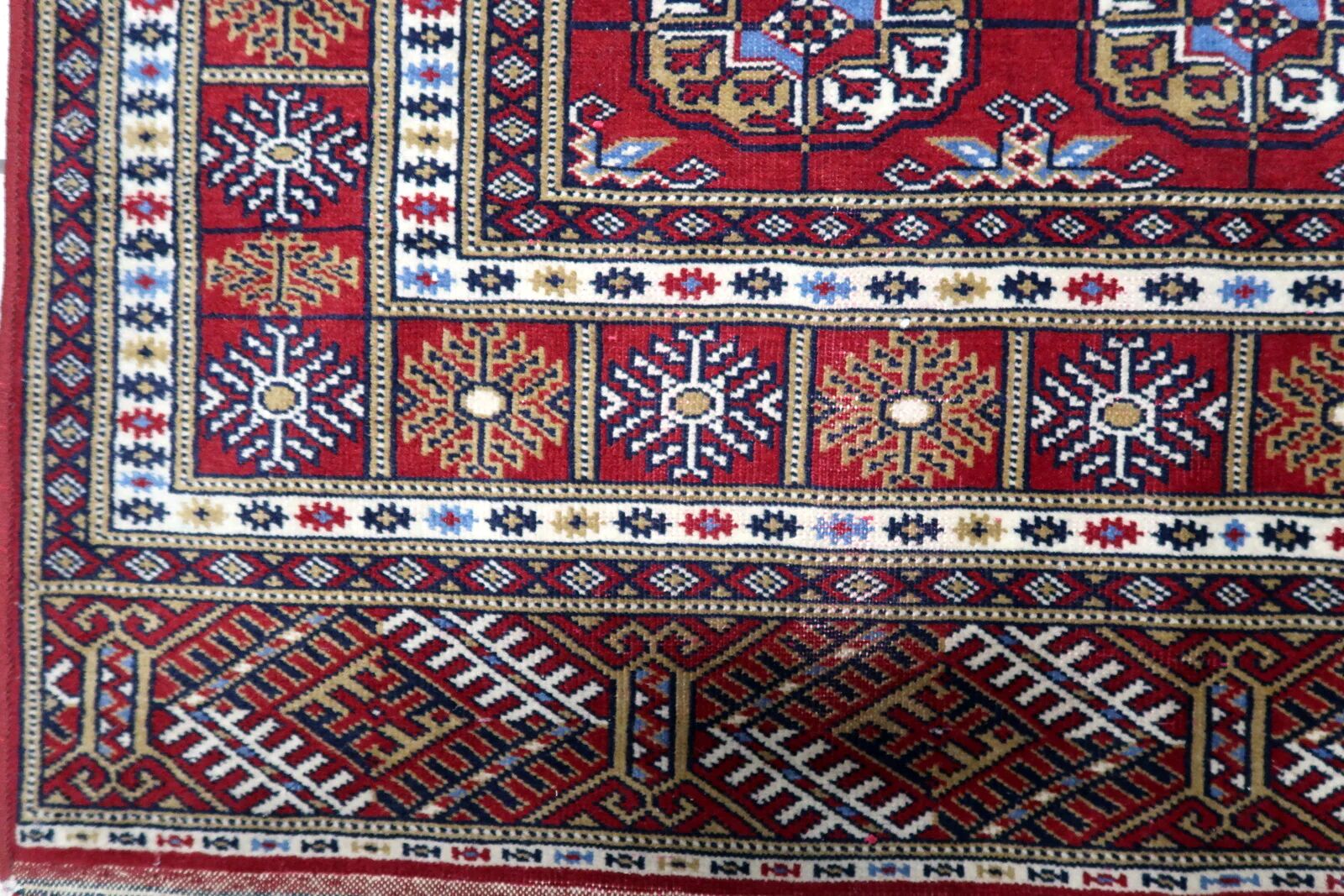 Vintage Uzbek Bukhara rug 122' x 213' 1960s - 1C1227