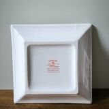 Vintage square empty pocket plate, Limoges porcelain, Imperia, platinum and 22k gold decor