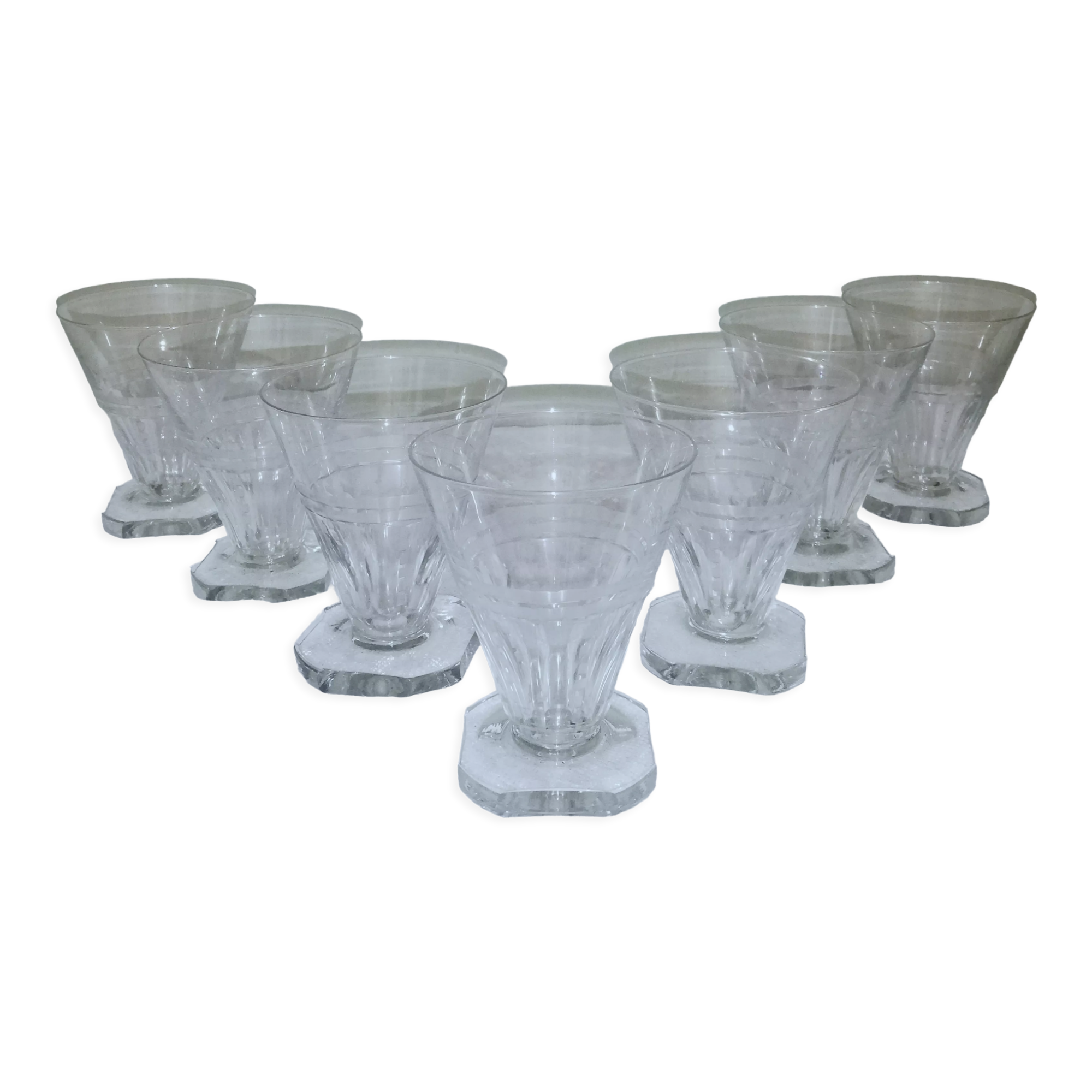 7 verres à vin 12cl art déco