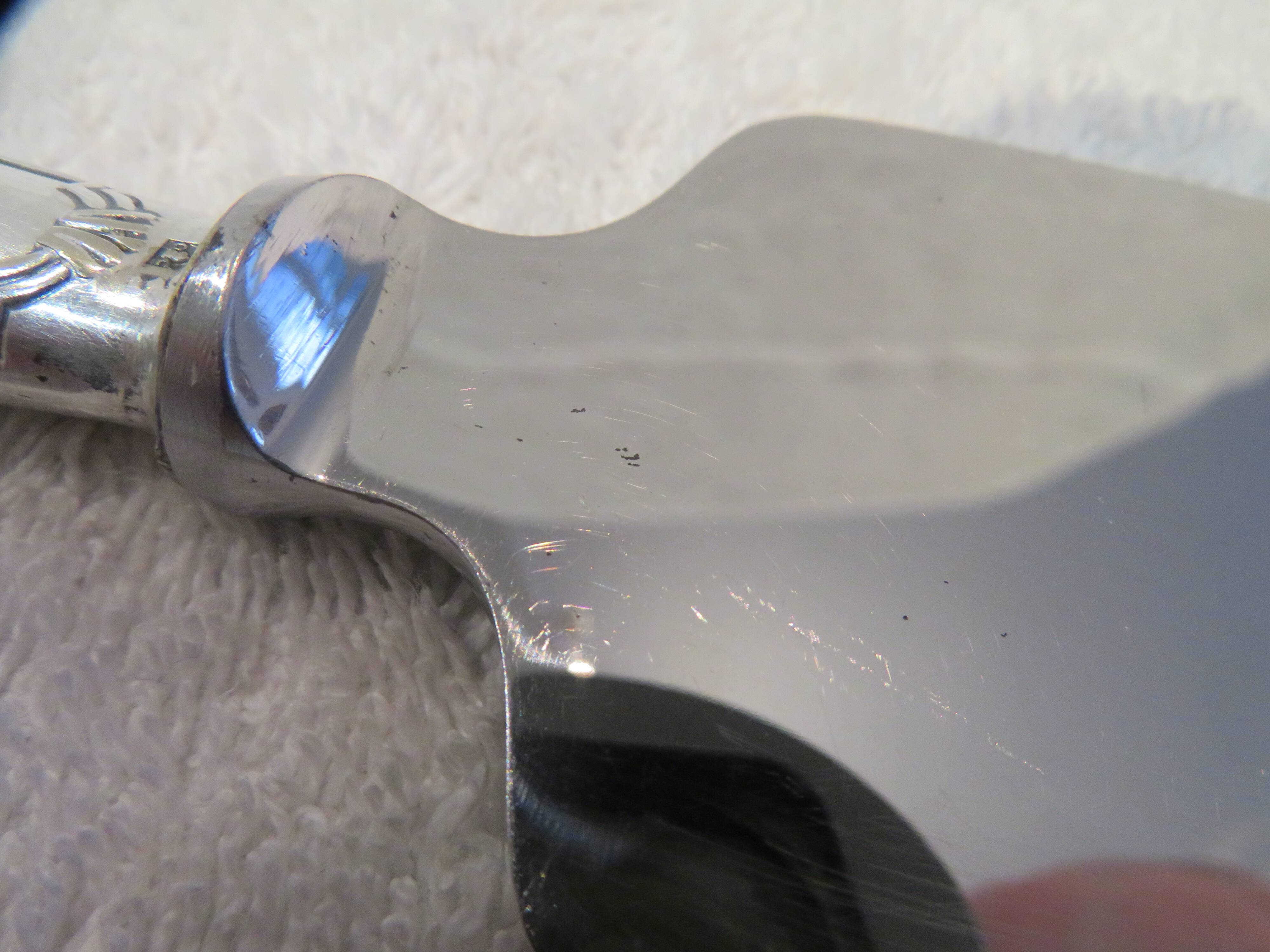 Christofle silver metal ice cream cutter shovel with oxidation ribbons