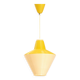 Yellow Rotaflex cellulose pending lamp by A.R.P, France 1970s