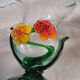 Vintage corolla vase in blown glass with applied flowers – Mura style