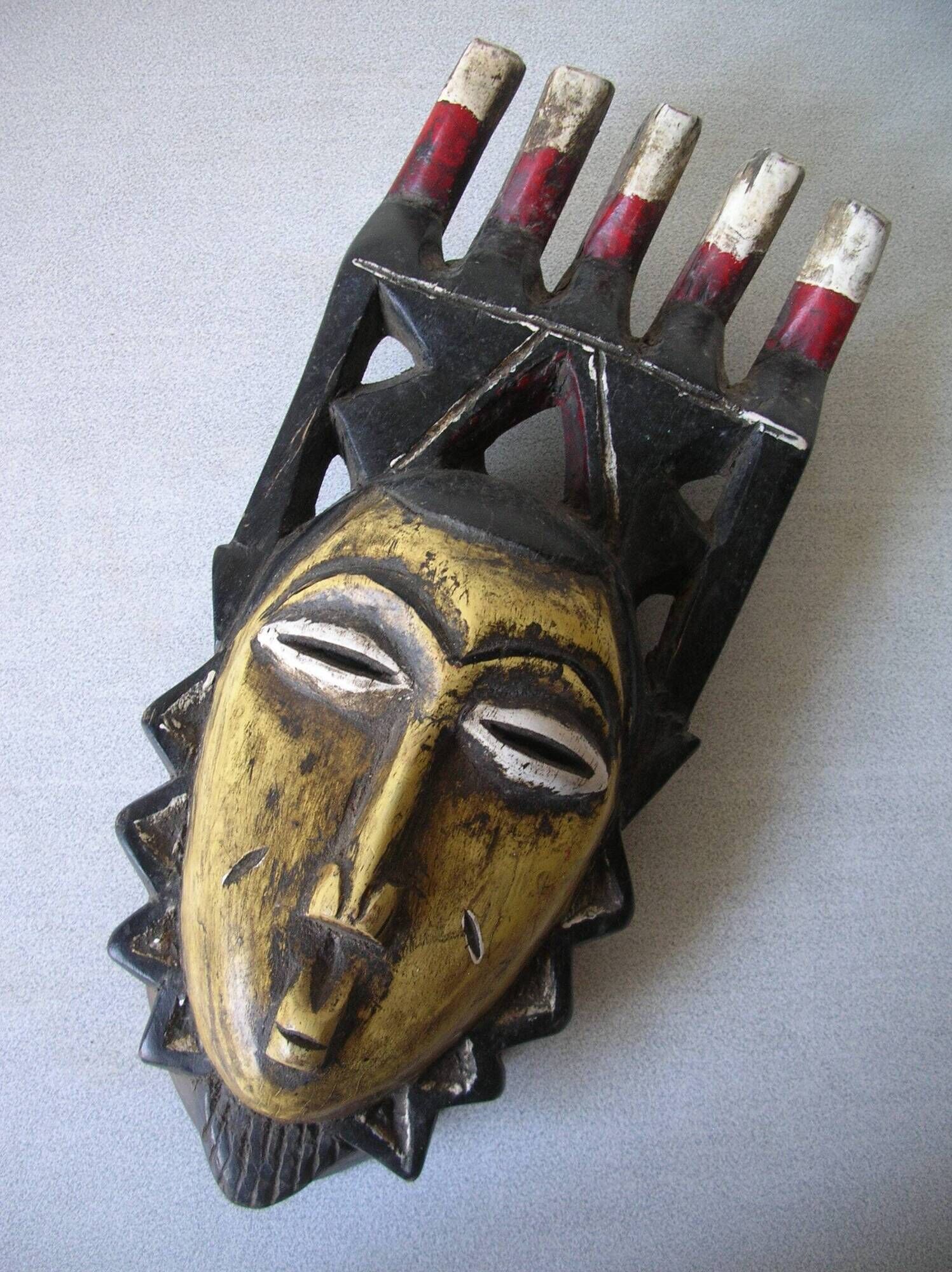 Antique African Yaouré Kokole Kwain mask Ivory Coast Ethnic art collection