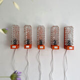 Lamp / wall lamp metal orange diamond globe 70s