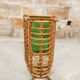 Rattan magazine holder, glass top