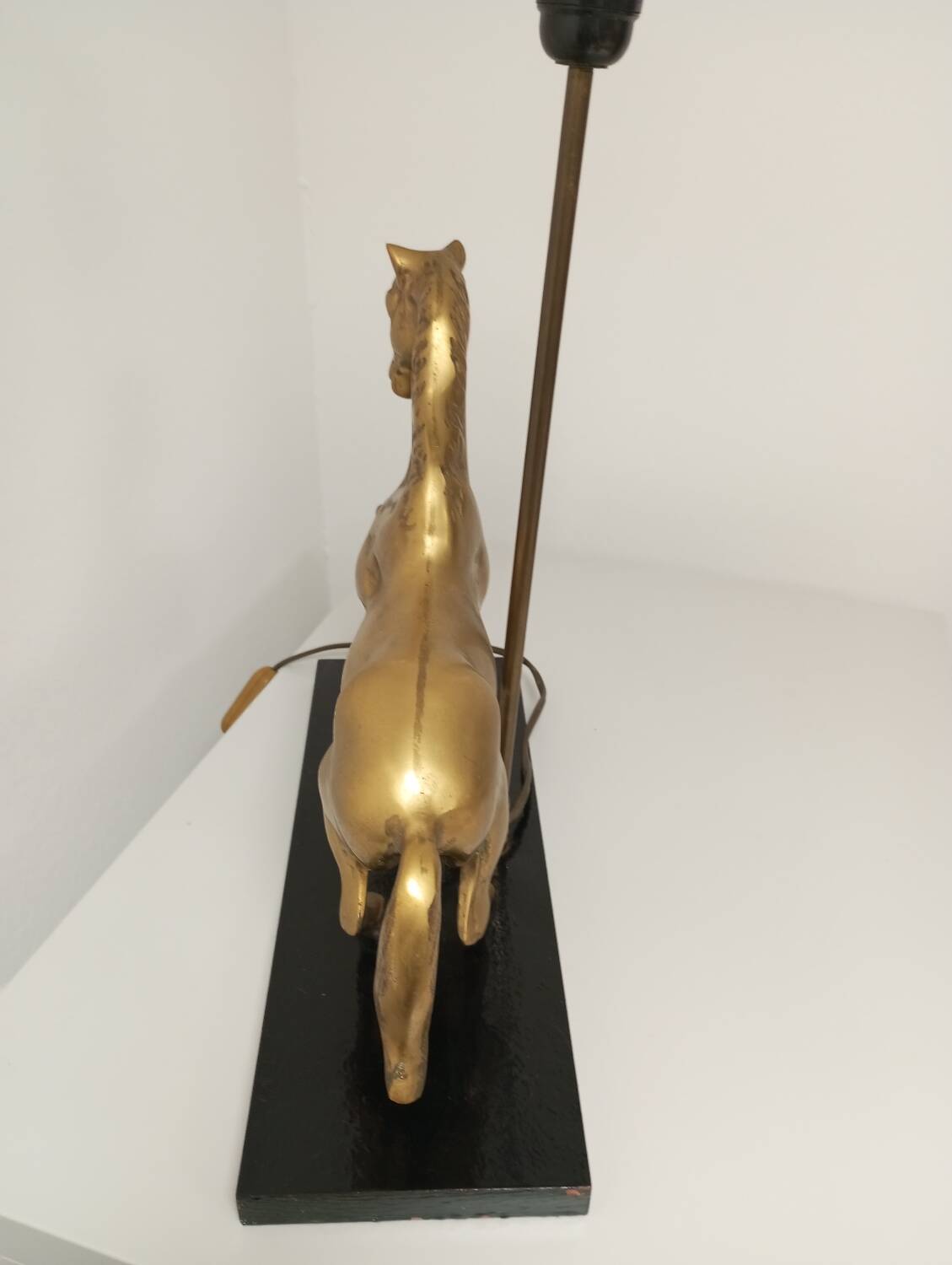 Table lamp Horse in gilded brass