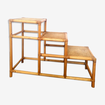 Rattan furniture with levels, vintage plant holder