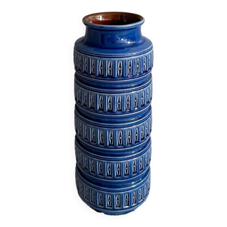 Mid Century Floor Vase Scheurich 268-40, Ceramic Vase Tundra blue, wgp