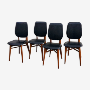 Série de 4 chaises scandinaves 1970