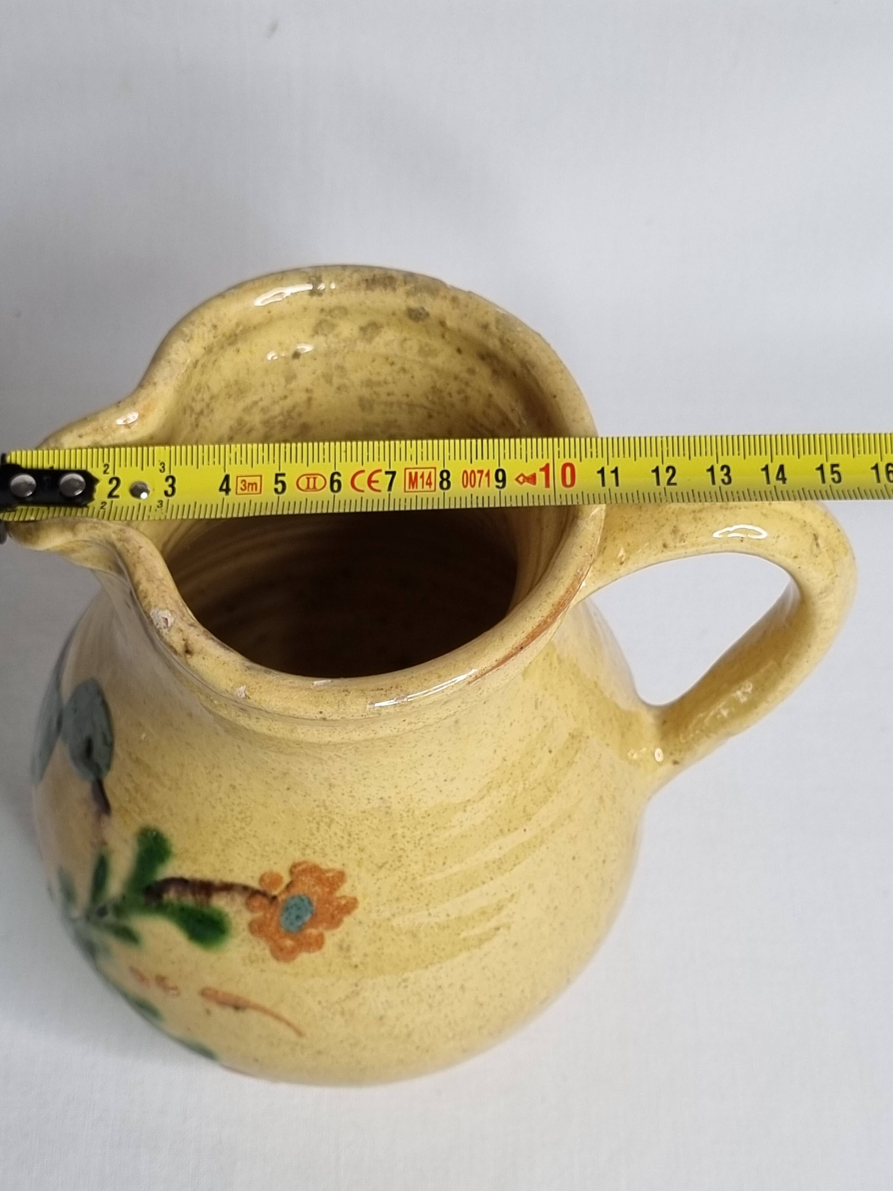 Saint-Jorioz Pitcher (Savoie), Annecy Pottery, Bird Decor, 19 cm
