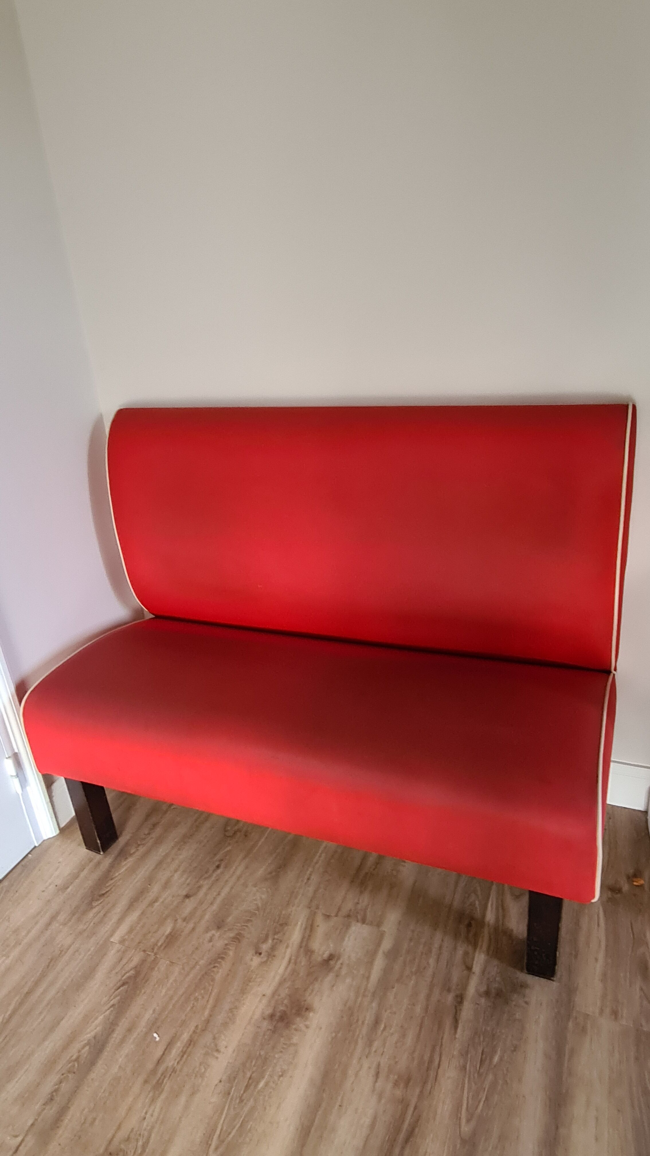Old red bench dinner style / vintage