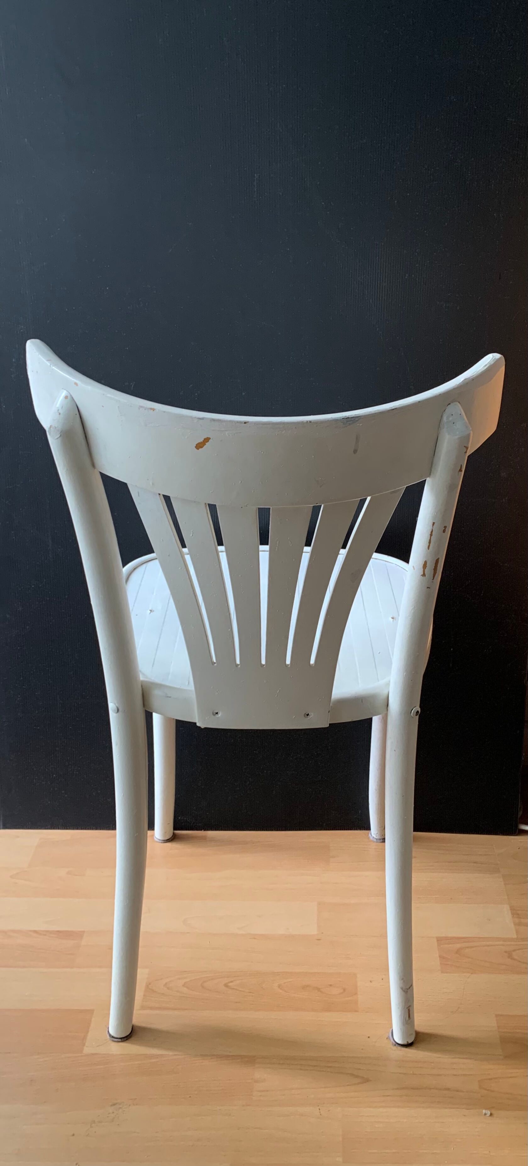 Vintage white lacquered bistro chair