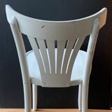 Vintage white lacquered bistro chair